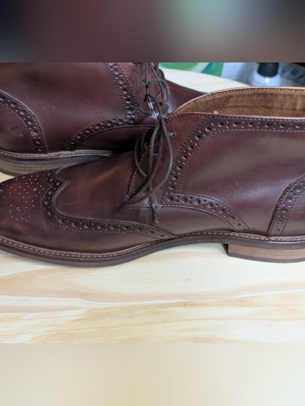 Blake Mckay Wingtip Brogue Chukkas Size 10 Men's Dark Brown Leather NEVER WORN - Picture 7 of 11
